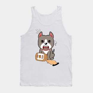 Cute Grey Dog spilled a jar of peanut butter Tank Top